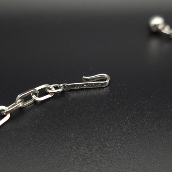 Coro Signed Silver Floral Choker Necklace with Irridescent Blue Crystals - Picture 7 of 7